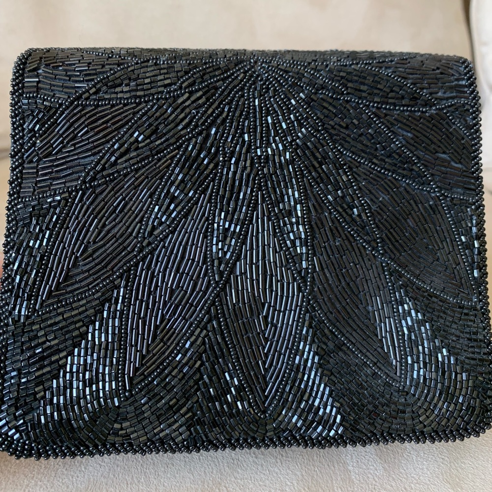 Black sequin clutch